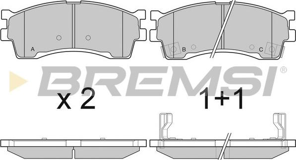 Bremsi BP3055 - Kit pastiglie freno, Freno a disco autozon.pro