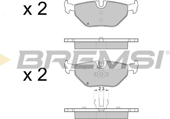 Bremsi BP3051 - Kit pastiglie freno, Freno a disco autozon.pro