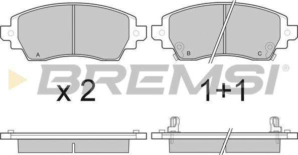 Bremsi BP3053 - Kit pastiglie freno, Freno a disco autozon.pro