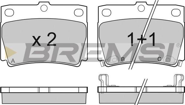 Bremsi BP3057 - Kit pastiglie freno, Freno a disco autozon.pro