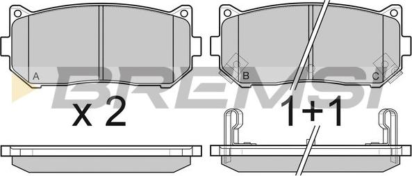 Bremsi BP3064 - Kit pastiglie freno, Freno a disco autozon.pro