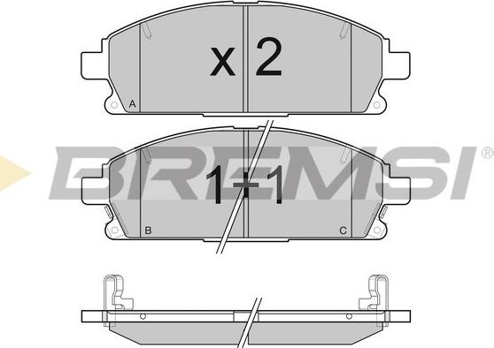 Bremsi BP3068 - Kit pastiglie freno, Freno a disco autozon.pro