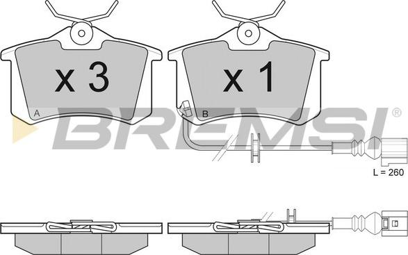 Bremsi BP3005 - Kit pastiglie freno, Freno a disco autozon.pro