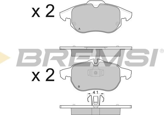 Bremsi BP3014 - Kit pastiglie freno, Freno a disco autozon.pro