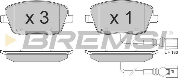 Bremsi BP3013 - Kit pastiglie freno, Freno a disco autozon.pro