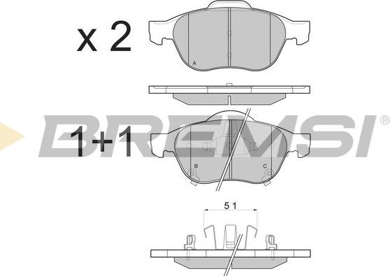 Bremsi BP3085 - Kit pastiglie freno, Freno a disco autozon.pro