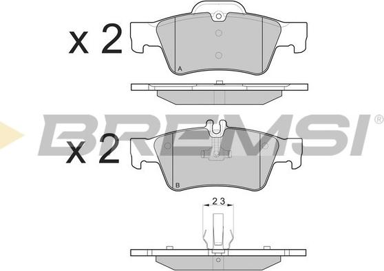 Bremsi BP3088 - Kit pastiglie freno, Freno a disco autozon.pro