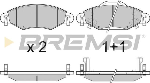 Bremsi BP3082 - Kit pastiglie freno, Freno a disco autozon.pro