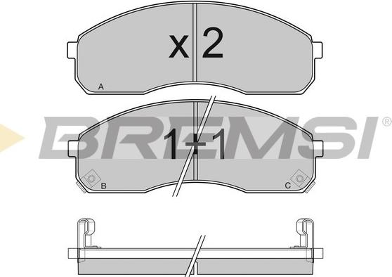 Bremsi BP3039 - Kit pastiglie freno, Freno a disco autozon.pro