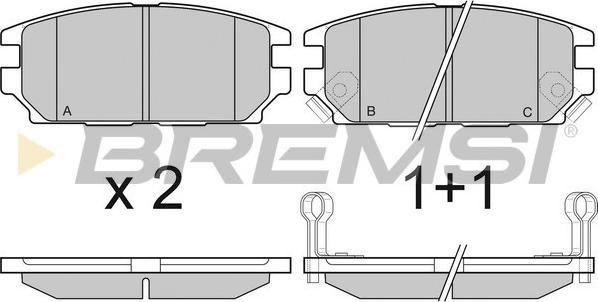 Bremsi BP3034 - Kit pastiglie freno, Freno a disco autozon.pro