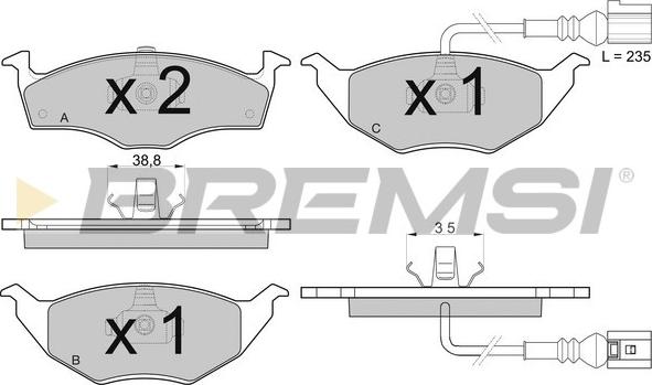 Bremsi BP3032 - Kit pastiglie freno, Freno a disco autozon.pro