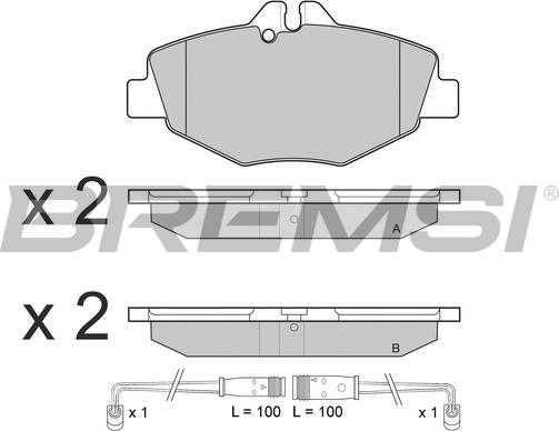 Bremsi BP3020 - Kit pastiglie freno, Freno a disco autozon.pro