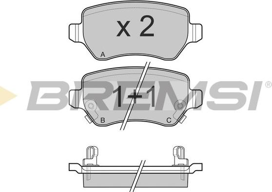 Bremsi BP3027 - Kit pastiglie freno, Freno a disco autozon.pro