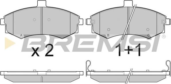 Bremsi BP3079 - Kit pastiglie freno, Freno a disco autozon.pro