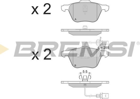 Bremsi BP3076 - Kit pastiglie freno, Freno a disco autozon.pro