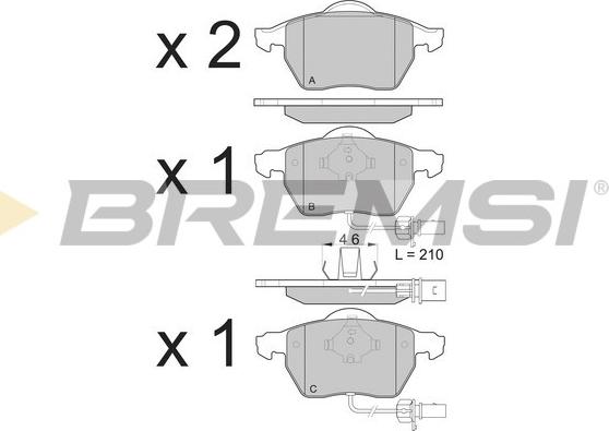 Bremsi BP3071 - Kit pastiglie freno, Freno a disco autozon.pro