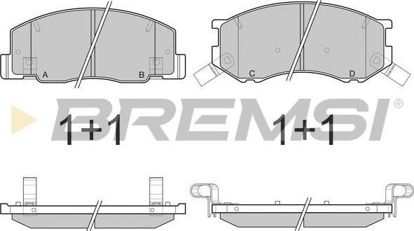 Bremsi BP3144 - Kit pastiglie freno, Freno a disco autozon.pro