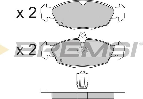 Bremsi BP3156 - Kit pastiglie freno, Freno a disco autozon.pro