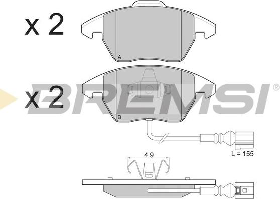 Bremsi BP3103 - Kit pastiglie freno, Freno a disco autozon.pro