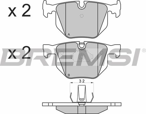 Bremsi BP3102 - Kit pastiglie freno, Freno a disco autozon.pro