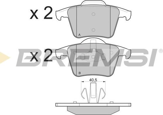 Bremsi BP3110 - Kit pastiglie freno, Freno a disco autozon.pro