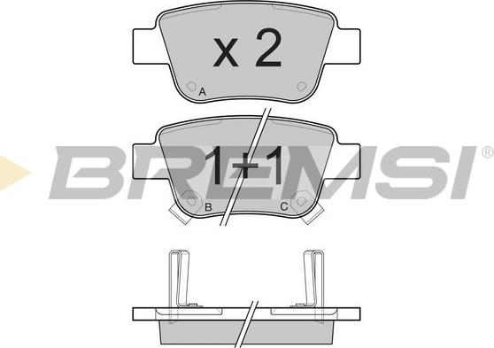 Bremsi BP3112 - Kit pastiglie freno, Freno a disco autozon.pro