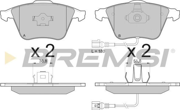 Bremsi BP3136 - Kit pastiglie freno, Freno a disco autozon.pro