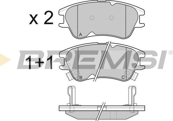 Bremsi BP3138 - Kit pastiglie freno, Freno a disco autozon.pro