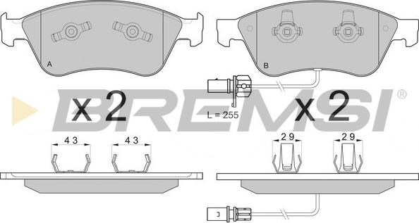 Bremsi BP3137 - Kit pastiglie freno, Freno a disco autozon.pro