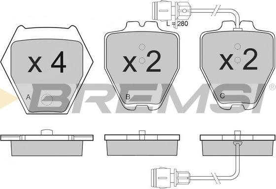 Bremsi BP3122 - Kit pastiglie freno, Freno a disco autozon.pro