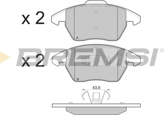 Bremsi BP3174 - Kit pastiglie freno, Freno a disco autozon.pro