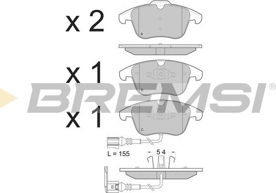 Bremsi BP3394 - Kit pastiglie freno, Freno a disco autozon.pro