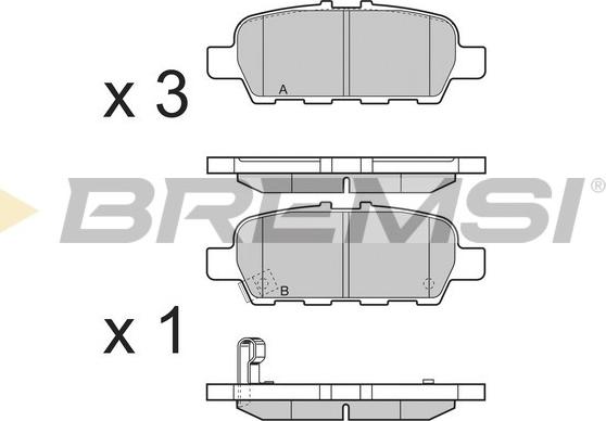 Bremsi BP3395 - Kit pastiglie freno, Freno a disco autozon.pro