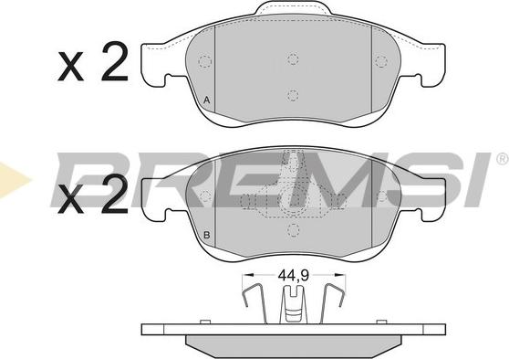 Bremsi BP3392 - Kit pastiglie freno, Freno a disco autozon.pro