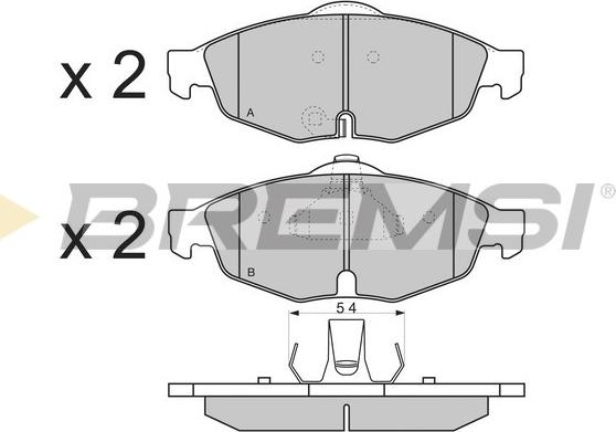 Bremsi BP3346 - Kit pastiglie freno, Freno a disco autozon.pro