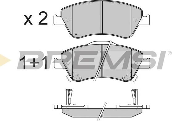 Bremsi BP3340 - Kit pastiglie freno, Freno a disco autozon.pro