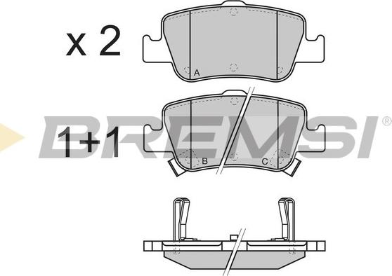 Bremsi BP3341 - Kit pastiglie freno, Freno a disco autozon.pro