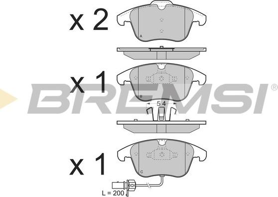 Bremsi BP3348 - Kit pastiglie freno, Freno a disco autozon.pro