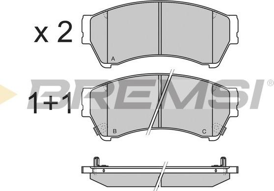 Bremsi BP3343 - Kit pastiglie freno, Freno a disco autozon.pro