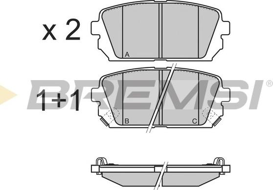 Bremsi BP3359 - Kit pastiglie freno, Freno a disco autozon.pro