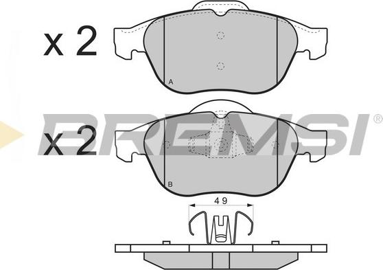 Bremsi BP3356 - Kit pastiglie freno, Freno a disco autozon.pro