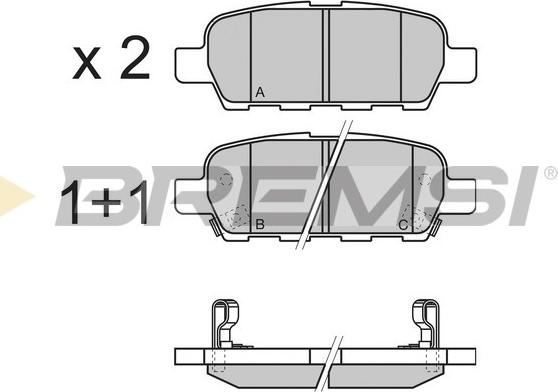 Bremsi BP3351 - Kit pastiglie freno, Freno a disco autozon.pro