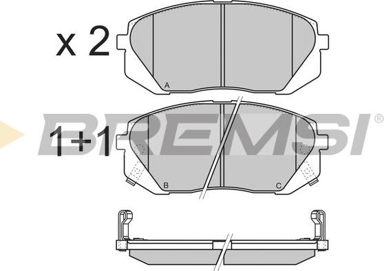 Bremsi BP3358 - Kit pastiglie freno, Freno a disco autozon.pro