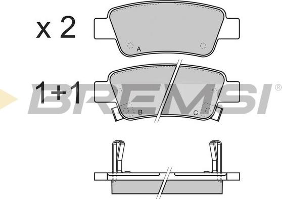 Bremsi BP3353 - Kit pastiglie freno, Freno a disco autozon.pro