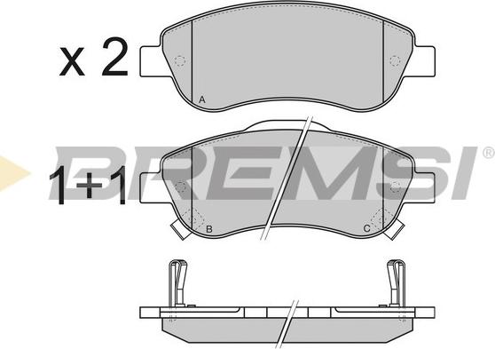 Bremsi BP3352 - Kit pastiglie freno, Freno a disco autozon.pro