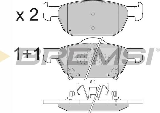 Bremsi BP3369 - Kit pastiglie freno, Freno a disco autozon.pro