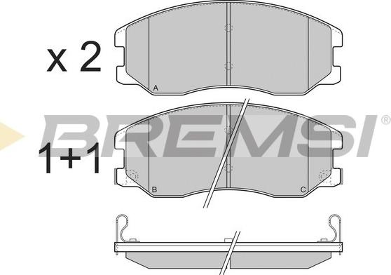 Bremsi BP3303 - Kit pastiglie freno, Freno a disco autozon.pro