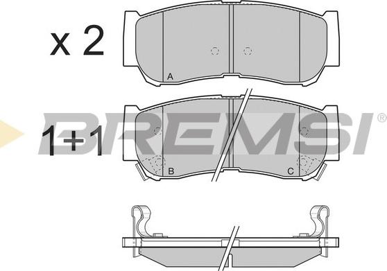 Bremsi BP3314 - Kit pastiglie freno, Freno a disco autozon.pro