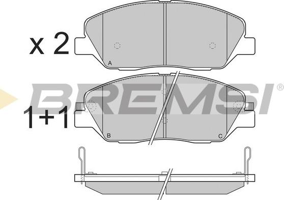 Bremsi BP3313 - Kit pastiglie freno, Freno a disco autozon.pro