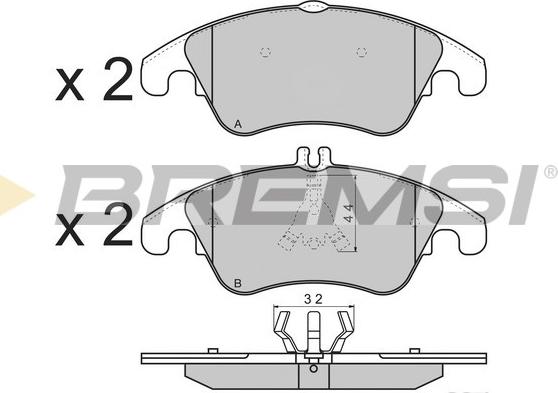 Bremsi BP3317 - Kit pastiglie freno, Freno a disco autozon.pro